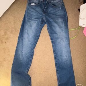 Laser Men’s Straight Jeans Classic Blue Denim Jeans